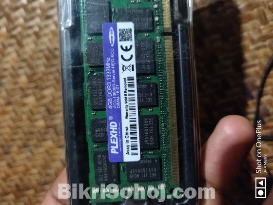 PLEXHD DDR3 1333Mhz ECC Ram 4GB 2pc
